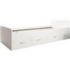 AVANTI TRENDSTORE Siris - Letto singolo con 3 cassetti in legno laminato di colore bianco opaco. Dimensioni ca. LAP 204x65x95 cm