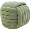 Rebecca Mobili Pouf Moderno, Pouf a Gomitolo, Verde, Tessuto Poliestere MDF, Design Originale, Poggiapiedi, per Salotto - Misure HxLxP: 45 x 50 x 50 cm - Art. RE7051