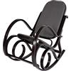 Mendler Sedia a Dondolo Classica Elegante M41 - Legno Scuro Seduta Tessuto Antracite