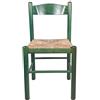 Sedam Srl Sedia Pisa, In Legno Massello, Seduta in Paglia, Varie Colorazioni Disponibili (Verde)