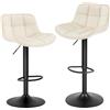 EUGAD Sgabelli Bar Set di 2 con Schienale, Regolabile, Velluto, Crema