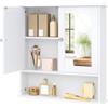 EUGAD Mobiletto Pensile da Bagno con Specchio Salvaspazio Armadietto da Lavabo con Due Porte 56 * 13.5 * 58.5cm Bianco