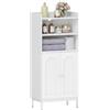 Hzuaneri Mobile da Bagno, mobile bagno, con 2 Ripiani Aperti Regolabili e 2 ante, per Bagnos, Soggiorno, Ingresso, Cucina, 20 x 37 x 84 cm, Bianco BC48213W
