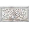 Lupia - Quadro Moderno con Cornice Bianca Argento, Stampa su Legno con Glitter, GIOVY Albero Abbraccio Mix, Tema Amore e Famiglia, per Soggiorno, Camera da Letto, Ufficio, 60x110 cm, Made in Italy