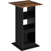 WOLTU Tavolo da Bar Quadrato, Tavolino Alto e Stretto con 3 Ripiani, Tavolo Alto da Cucina, Sala da Pranzo, Bistrot, in Truciolare, 60x60x109 cm, Marrone Rustico+Nero