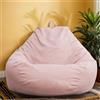 HORLSKI Pouf grandi per interni ed esterni per giochi da adulti impermeabili a forma di pera in poliestere senza imbottitura per soggiorno giardino, rosa, 100 x 120 cm