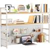 FPIGSHS Scaffalature Organizer da Scrivania,Libreria da Scrivania da Appoggio,Libreria Mensola Desktop per Ufficio e Casa(White,110cm/43.3in)