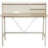 AVANTI TRENDSTORE Ceccano - Scrivania con 2 ripiani aperti in laminato oak/bianco, perfetta come toeletta da trucco. LAP ca. 115x106x55 cm.