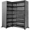 Calicosy Casâme Calicosy - Armadietto con scarpiera angolare per 30 paia di scarpe, in tessuto non tessuto e tubi metallici, stile classico, per camera da letto, spogliatoio, ingresso, garage, L (60+30) x L 30