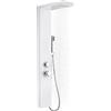 UISEBRT Pannello Doccia Idromassaggio in Acciaio Inox - 4 Funzioni Colonna Doccia Set con per Bagno Inox Sistema Set Doccia con Soffione Fisso,Massaggi,Doccetta e Bocca Vasca (Bianco opaco)