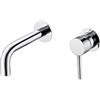 VALAZ Rubinetto Bagno Lavabo a Muro Cromo | Miscelatore Lavabo Bagno Acqua Fredda e Calda, Risparmio Acqua | Installazione Facile | Ottone, Inossidabile, Elegante, Becco 15cm, Serie Deva