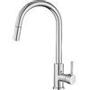 VALAZ Rubinetto Lavello Cucina Con Doccetta Estraible Cromato | Rubinetti Miscelatore Monocomando | Alta Pressione, Risparmio idrico, Girevole a 360°, Installazione Veloce | Acciaio Inox, Serie Parana