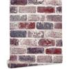 ICYEHAO Carta da Parati Mattoni Rossa,44.5 x 500cm Carta da Parati Adesiva Muro Rosso Bianca Mattone e Pietra Pellicola Adesiva per Mobili,Camera da Letto,Soggiorno,Bagno,Cucina
