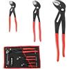 Generico SET 3 PINZE POLIGRIP AUTOBLOCCANTI GIRATUBI PAPPAGALLO REGOLABILE 8- 10 - 12 IN ACCIAIO CHROME VANADIUM CON CUSTODIA