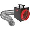 Perel Termoventilatore da 3300 Watt con termostato e tubo d'aria, riscaldamento elettrico da officina