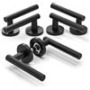 Bwintech 3 set di maniglie per porte nere con leva a T su rosa, senza mostrina per porta
