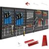 CCLIFE Pannello Porta Attrezzi Da Parete Con 43 Supporti Officina Forato Portautensili Stoccaggio 200 x 60 x 2 cm 5 Pezzi Espandibile Mensola da Parete Porta Attrezzi Nero