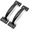 DOJA Barcelona | Maniglie per porte nere | Pack 2 | Maniglie | 140 x 39 x 1,3 mm | Finitura spruzzata | Maniglia porta | per maniglia per cassetti, maniglia cucina, maniglia per armadi, maniglia per