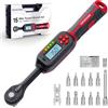 MOVECRAB Chiave dinamometrica digitale 1/4 di pollice, 1.5-30 Nm (1.1-22.1 ft-lb), Acciaio S2, adatto per mountain bike, armaioli e manutenzione biciclette, con chiavi freno 8/10 mme bussole