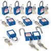 Bwintech 10 pezzi 38 mm con chiavi diverse Lucchetto di sicurezza blu scuro Lockout Tagout Lock per stazioni e dispositivi Lock Out Tag Out