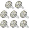 QUARKZMAN 8Pz Rotelle Box Doccia 19mm x 6mm Passo 6mm, Ruote di Ricambio Puleggia a Rulli con Cuscinetti in Acciaio per Guida Binari per Porte Scorrevoli Finestre, M6 x 10mm Filettatura