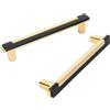 SYZOW 6 Pezzi Maniglie della mobilia Oro nero, maniglie per mobili da cucina Oro nero 192mm, Maniglie dell'armadio, per cucine, cassetti, armadio, mobilia