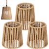 GOMETY 3 paralumi in rattan boho di ricambio in vimini (altezza 14 cm) per lampada a sospensione, lampada da terra, lampada da tavolo, lampada a sospensione e plafoniera, accessori per paralume boho (stile 2