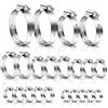 WELHAEPI 22 Pezzi Fascette Metalliche Stringitubo, Fascetta Stringitubo Fissaggio 304 Acciaio Inox, Fascette per Tubi Regolabili per Cavi, Tubazioni Fissaggio, 6-12/10-16/13-19/16-25/18-32/21-38/27-51mm