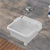 Inbagno Pilozzo Lavatoio in Resina, 58x45 cm Bianco, con Portasapone, Ideale per Installazione a Muro