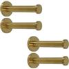 NELXULAS Gancio singolo da parete in acciaio inox spazzolato dorato, ganci per asciugamani da bagno, accappatoi, appendiabiti, 4 pezzi (10,2 cm)