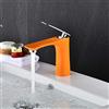 JCAKES Rubinetto for lavabo di lusso Rubinetto for lavabo da bagno Ottone cromato/oro/nero/bianco/rosso/arancione Miscelatore for lavabo Rubinetto for lavabo con gru a freddo caldo (Color : Orange