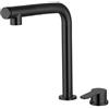 ZPSPZ Rubinetto Lavello Cucina Estraibile Miscelatore Cucina con Doccetta Rubinetti Cucina 2 Fori Acciaio Inossidabile-Nero