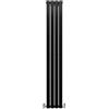 Monster Shop Radiatori Termosifoni in Acciaio Calorifero a Doppio Strato a Pannelli Piatti Riscaldamento Centralizzato Colonna Termosifone Orizzontale Radiatore a Parete - Nero Opaco - 180 x 28 cm