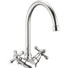 Schläfer 3460409 | Rubinetto da Cucina con Due Manopole Antiche, Canna Alta Universale Girevole in Stile Vintage Ombrello, Tecnologia Anticalcare, Finitura Lucida Cromata