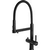 SmartWater® Smart Tap Flex black Rubinetto Cucina 4 Vie con Doccetta Flessibile in Ottone per Acqua di Rete Calda/Fredda e Acqua Depurata