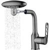 Genérico Per lavabo da bagno - Rubinetto monocomando per lavabo con beccuccio girevole a 360° - Scarico pop-up incluso e 4 modalità per igiene facciale, lavaggio delle mani e spazzolatura