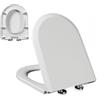 Wttfc Copriwater Sedile WC Coperchio WC con Chiusura Ammortizzata e Cerniere Regolabili, Sgancio Rapido, Facile da Montare e Pulire, Tavoletta WC Universale Forma di D/U, PP, 02D, 44x35.5cm