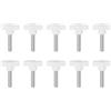 QUARKZMAN 10 Pezzi Manopole ad Ala M8 x 35mm Filettatura Maschio Plastica Manopole a T Manopole Filettate Maniglie di Serraggio a Mano Vite a Pollice, Bianco
