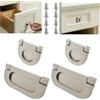 CTRICALVER 4pcs Acciaio Inossidabile Maniglie Invisibili |Argento Maniglie e pomelli cassetti per Ante di mobili |per porte per armadio da cucina armadio cassetto（75mm＆35mm）