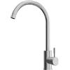 Hometric Rubinetti da cucina a 360º con collo di cigno, monocomando da cucina, finitura Chome in acciaio inox per lavello cucina