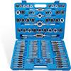 CCLIFE 110 Pezzi Set Maschi e Filiera M2-M18, per maschiature fai da te, tagli, filettature, sagomature, lavorazioni manuali per il fai da te in casa, garage e officina