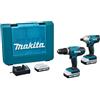 Makita DK18922A01 Set Trapani A Percussione HP488D, TD127D 18V Tipo G, 3 Batterie Da 2,0 Ah Valigetta