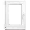 Framex Finestra in Plastica Bianca Larghezza x Altezza 60 x 75 cm (600 x 750 mm) Doppi Vetri (32 mm), Anta-Ribalta, Girevole DIN Sinistra - Premium