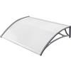 UISEBRT Pensilina Esterna 120 x 100 cm - Tettoia per Balcone, Tenda Veranda in Policarbonato, Grigio
