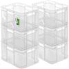 PAFEN 6x Eurobox impilabile 16l - 35 x 27 x 21 cm - contenitore per stoccaggio Euro-box trasparente impilabile per trasporto Euro-box in PP