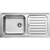 Respekta Riverside Lavello in acciaio inox/Lavello da incasso a 1 vasca da 100 x 50 cm/Lavello in acciaio inox con sgocciolatoio adatto a basi da 60 cm di larghezza