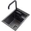 Mokid Lavelli da cucina Lavello Mini Bar Nero Lavello Da Cucina A Scomparsa In Acciaio Inox Piccolo Sifone Per Lavello Singolo Lavello Invisibile Per Balcone Lavello A Incasso