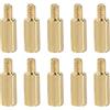 YOKIVE 10pz M2 Distanziale Viti, Ottone Esagonale PCB Distanziali, Mantiene Altezza Coerente, Ottimo per Scheda Madre (Oro Tono, 7mm+3mm)