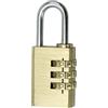 Cogex 80734 - Lucchetto a combinazione in ottone con 3 rotelle, 20 mm