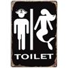 OZLCUA Wc Cartello Uomo Donna Targa for WC pirata e sirena, retro in metallo, in, classico, vintage, da appendere alla parete, for la decorazione della casa del ristorante bar(14x20cm)